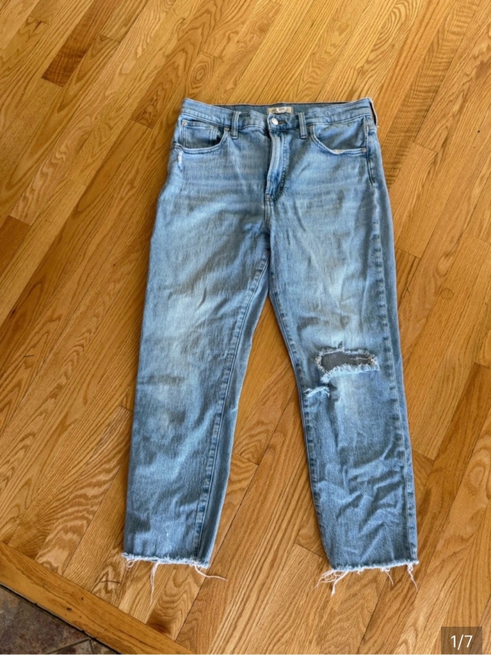 Madewell Perfect Vintage Jean Light Blue Relaxed Distressed Jeans